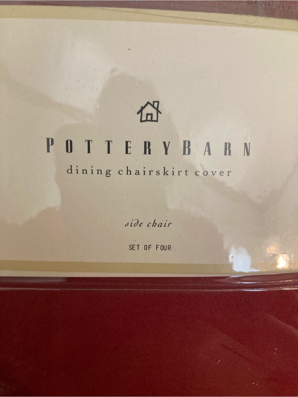 Pottery Barn Cranberry Dining Chair Skirt Covers - Set of 4